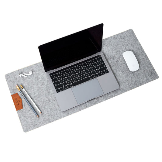 Large desk mat made of Merino felt 70x30 desk pad Grey felt underlay Natural felt Merino wool felt mouse pad Desk protection mat Keyboard mat sound absorbing environmentally friendly