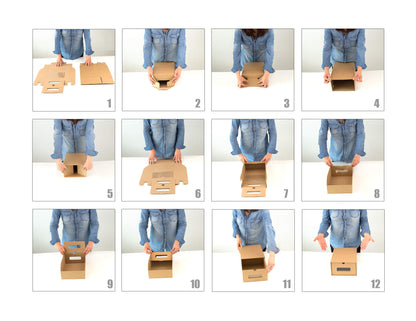 BigDean 30-Pack Box Set with Window + Drawer - Kraft paper cardboard - Shoebox Toy Box Storage for accessories & accessories