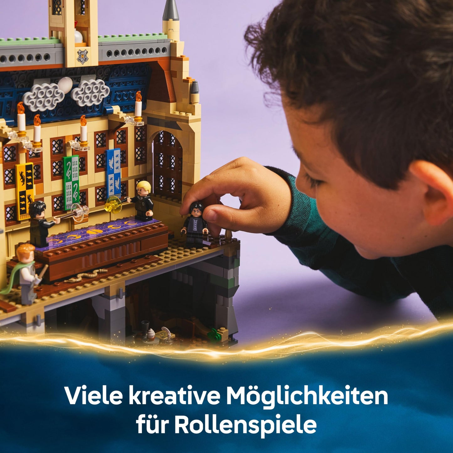 LEGO Harry Potter Hogwarts Castle: Dueling Club, building set with 4 minifigures including Draco Malfoy, Gilderoy Lockhart & Severus Snape, set with tumbling function for boys & girls ages 8+ 76441