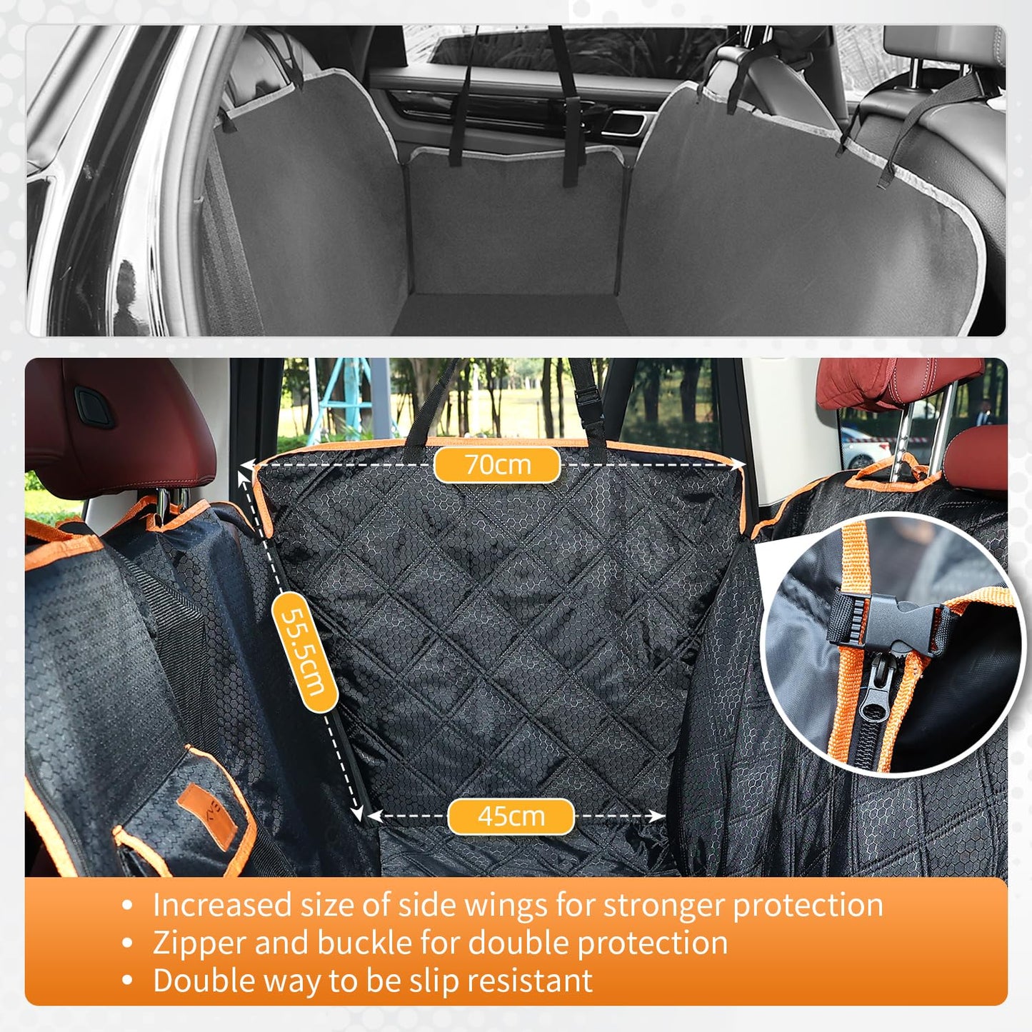 KYG dog blanket car back seat car seat cover dog rear seat waterproof & scratch-resistant car dog blanket back seat for cars and SUVs with side protection and window 135x175cm.