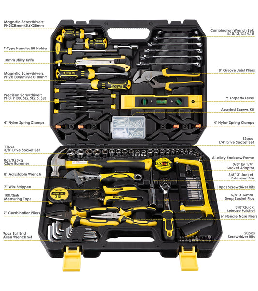 DOWELL mechanic tool set socket wrench car repair tool set 168pcs hand tool kit tool box storage box