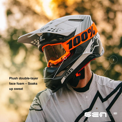 100% STRATA 2 Black Goggle - Silver Mirrored Lens