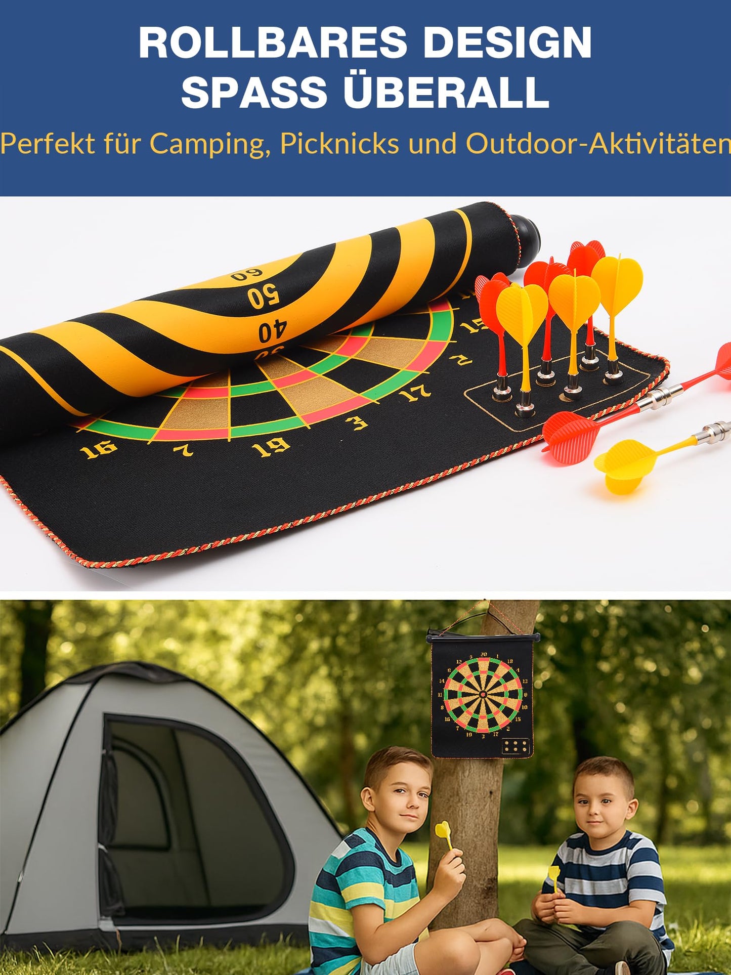 BATURU Magnetic Dart Board for Kids aged 4 and up, double-sided magnetic dartboard with 12 safe darts, gift for boys for birthday and Christmas, indoor and outdoor games.