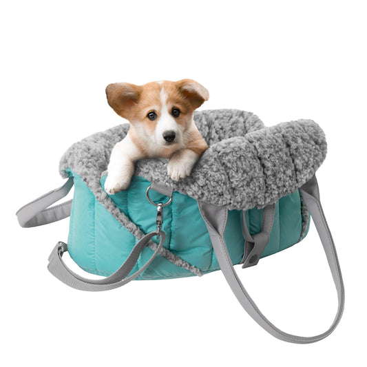 Dog bag, baby sling, pet carrier, adjustable height, dog accessories, travel crate, transport bag, turquoise, 47x29x32 cm.