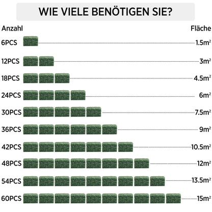 Yaheetech 6pcs Artificial Ivy Garden Privacy Screen, 60x40cm Plant Wall with Shade Net, UV Protection, Artificial Hedge for Balcony Garden Decoration