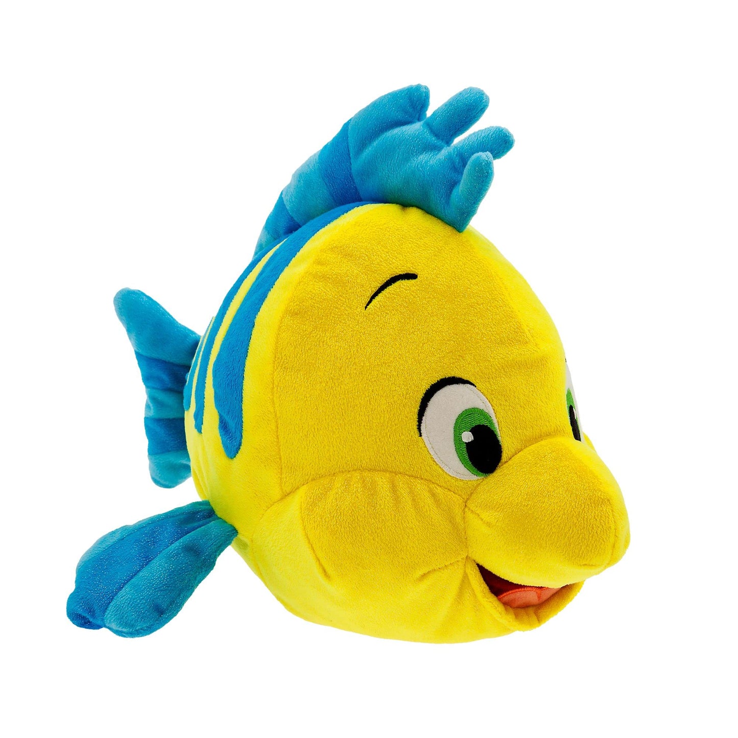 Official Disney Store Flounder Medium Plush, Arielle, the Mermaid, 34.5cm, Ariel's Best Friend, Plush Fish with Embroidered Details and Shimmering Finish, Suitable from 0 Years