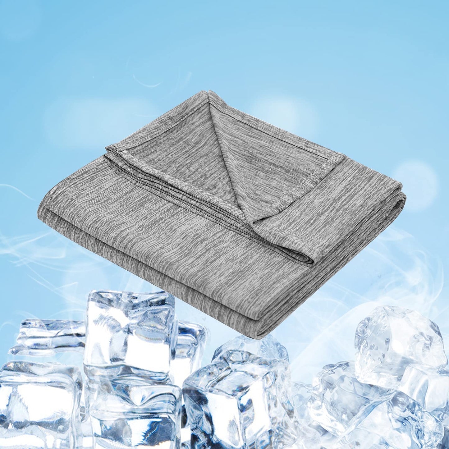 WOLTU summer blanket Self-cooling blanket Microfiber Arc-Chill, Cooling blanket with Q-Max>0.45 for sleeping, cool and skin-friendly, soft sofa blanket Travel blanket 200 x 220cm Gray