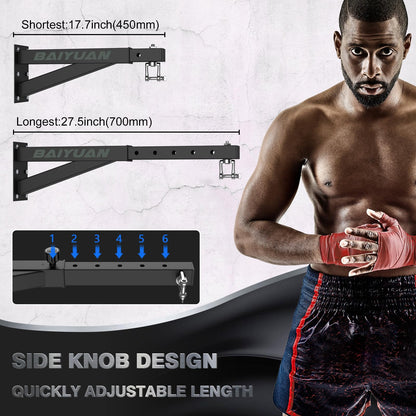 Heavy punching bag hanger - wall mount for punching bag, adjustable, sturdy, boxing bag wall mount, stand for home or gym, for kickboxing bag, Muay Thai bag, etc. (supports up to [255 character limit reached])