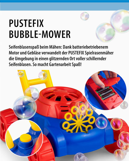 PUSTEFIX Bubble-Mower Lawn Mower I Bubble Kids Set I Bubble Fun at Kids' Parties & Birthdays