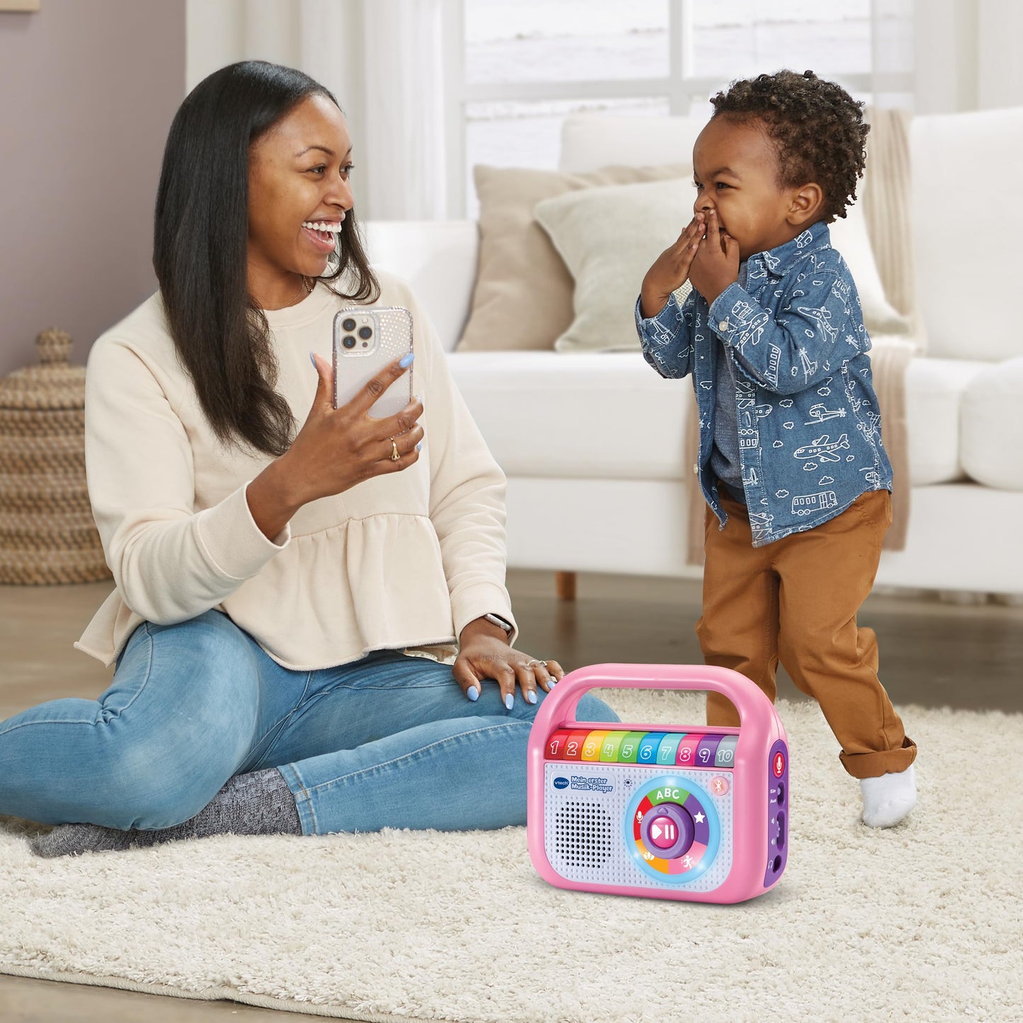 VTech Baby My First Music Player - With 40 songs, Bluetooth, and recording function - For children aged 2-5 years, Pink