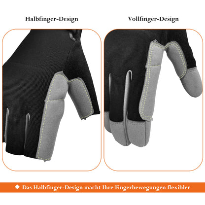 Intra-FIT climbing gloves with synthetic leather construction provide abrasion protection for rappelling, mountaineering, adventure, outdoor sports, and rescue.