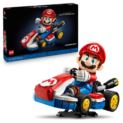 LEGO Super Mario: Mario Kart: Mario & Standard Kart - Nintendo figurine and buildable car for gaming fans - Collectible for adult gamers and video game fans 72037