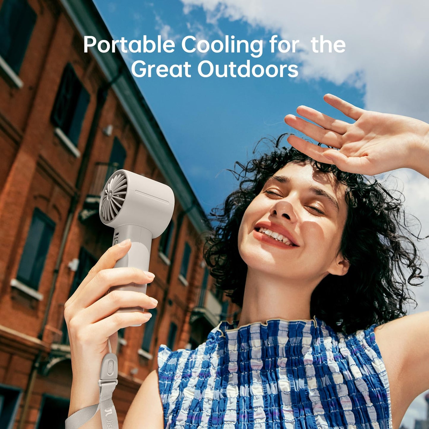 JISULIFE Hand Fan Mini, 5000mAh Rechargeable Handheld Fan, Cooling up to 28 hours, 5 Speeds, Strong Wind, Portable Fan for Travel, Outdoor, Camping, Beach, Makeup (Gray)