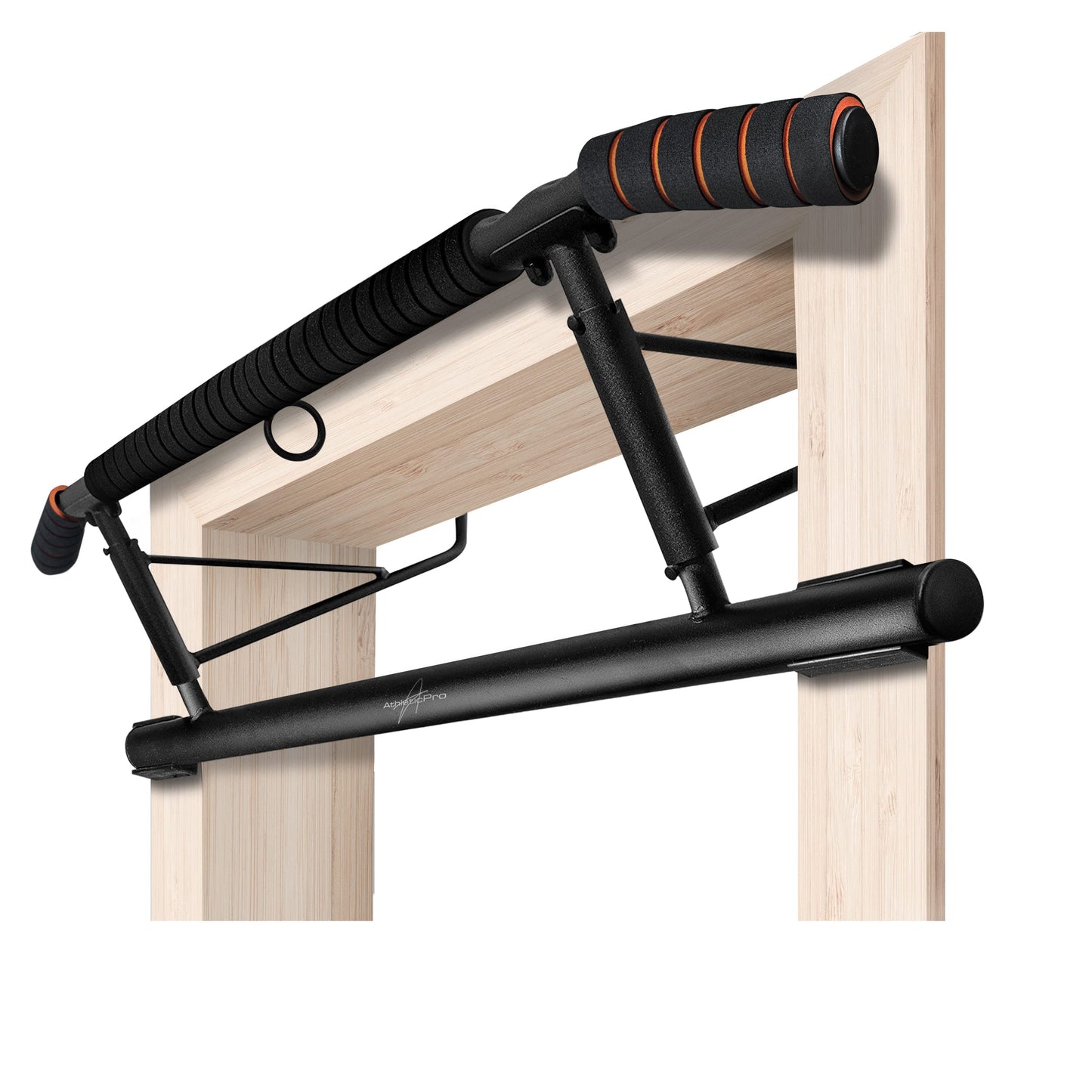 AthleticPro - Pull-Up Bar for Door Frame or Wall Mount - Heavy-duty pull-up bar [up to 200 KG] - Chin-up bar for door without assembly - 20 cm higher in the frame - Also suitable for Dips & Push Ups.