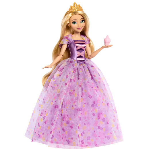 Mattel Disney Princess Birthday Celebration Rapunzel Deluxe Fashion Doll, inspired by the Disney movie "Tangled", perfect gift for special occasions for children and collectors, HYC38