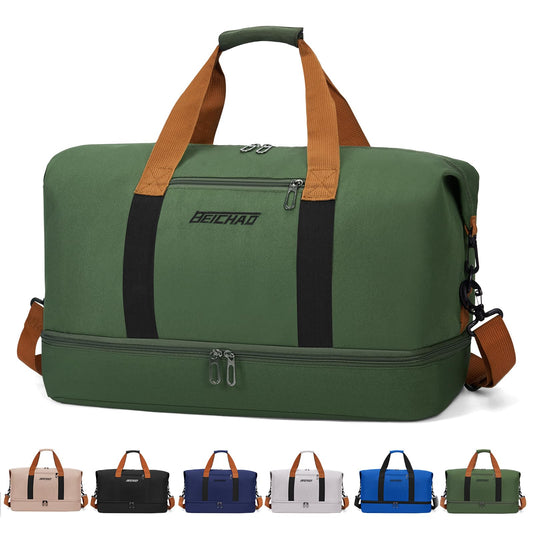 Sports bag & travel bag for men and women - with shoe compartment & wet compartment, Large Capacity Travel Bag Lightweight training bag waterproof swim bag for travel, sports, fitness