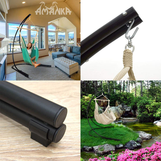 AMANKA Up to 150kg: 210cm Hanging Chair Stand Outdoor - XL Stand for Hanging Chair - Balcony Stand for Bean Bag Garden Hanging Chair Stand for Hanging Seat Hanging Basket Stand for Hanging Chair