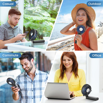 HandFan 5200mAh Battery Operated Handheld Fan Portable Hand Fan with Powerbank USB 180° Foldable Desktop Fan Personal 3 Speed Fan for Office Home Outdoor Camping Stroller