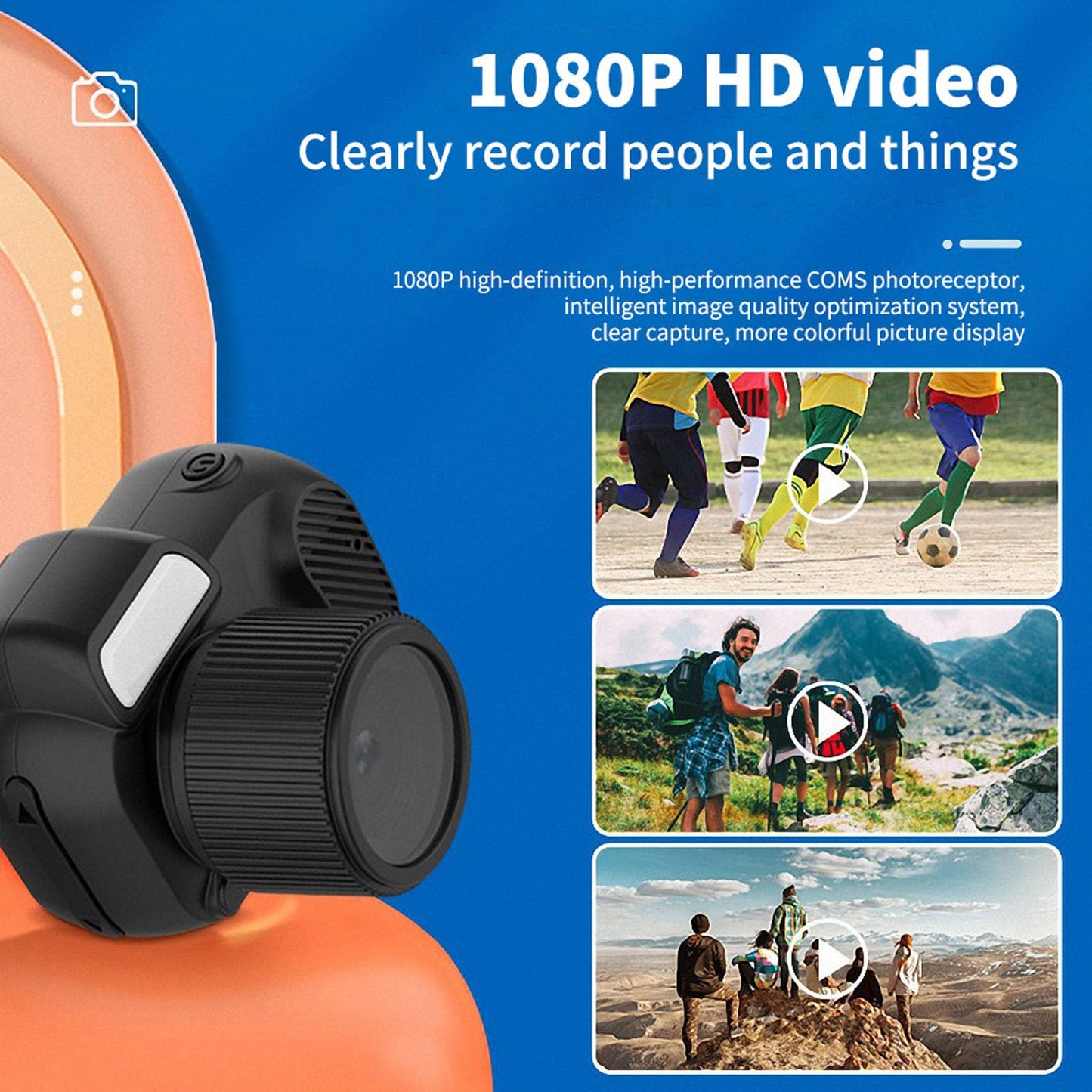 Sxhlseller Small Digital Camera - 0.96 Inch Screen FHD 1080P 30fps Video Camera with Hanging Chain, Rechargeable Keychain Camera for Kids Students Girls