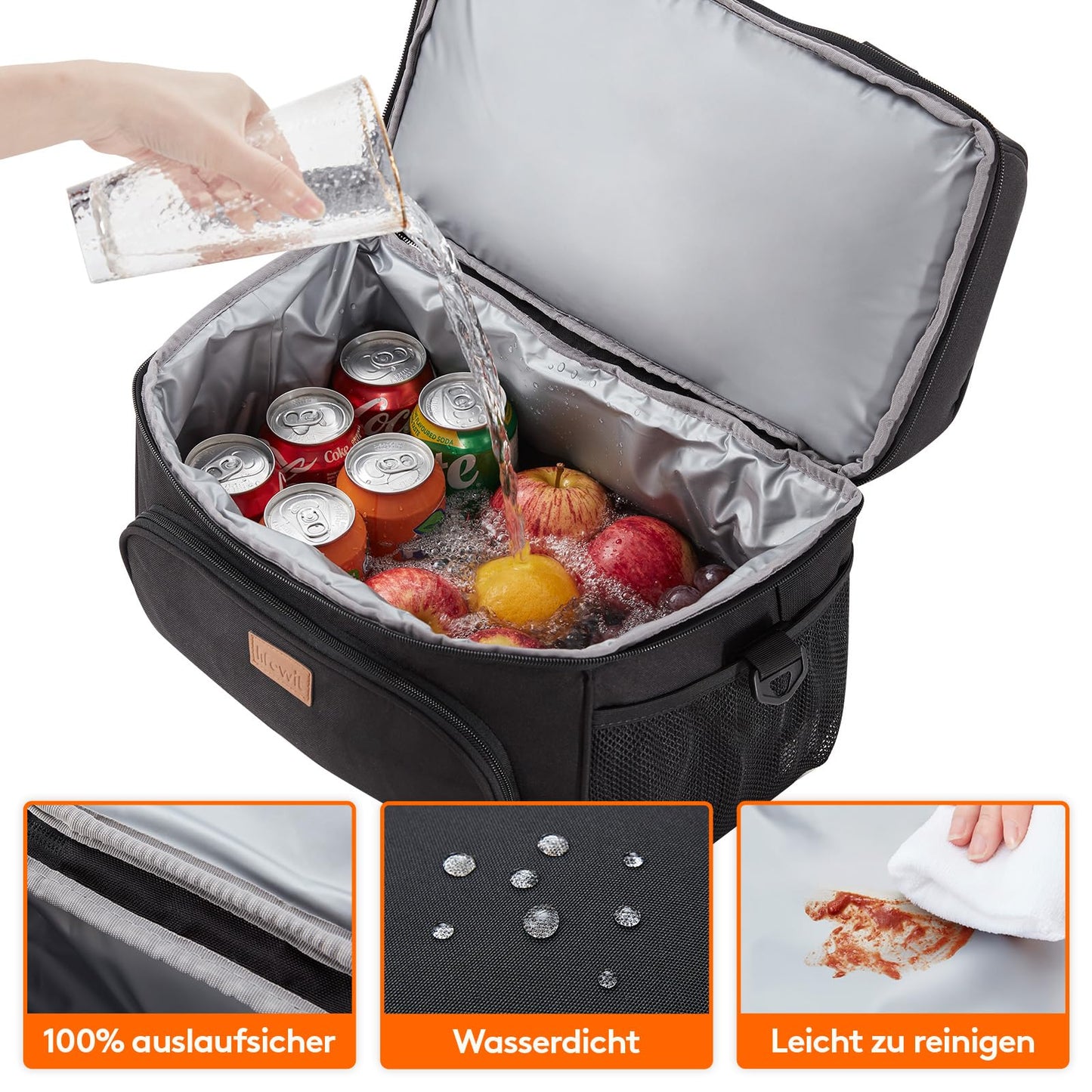 Lifewit large cooler bag for 27/32/48 cans, insulated lunch tote, lightweight, portable cooler, double-layered for picnics, beach, work