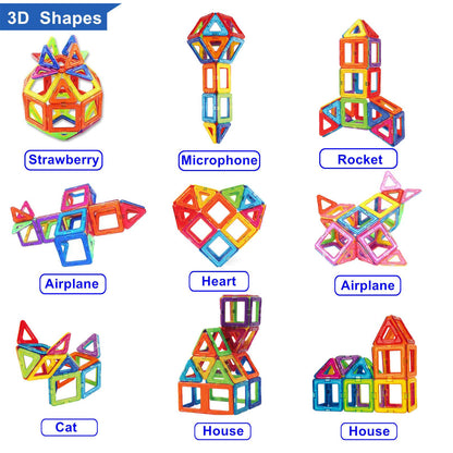 CONDIS Magnetic Building Blocks 62 Pieces, STEM Magnet Blocks, Creative Educational Toy for Montessori Preschool Learning for Boys and Girls ages 3+