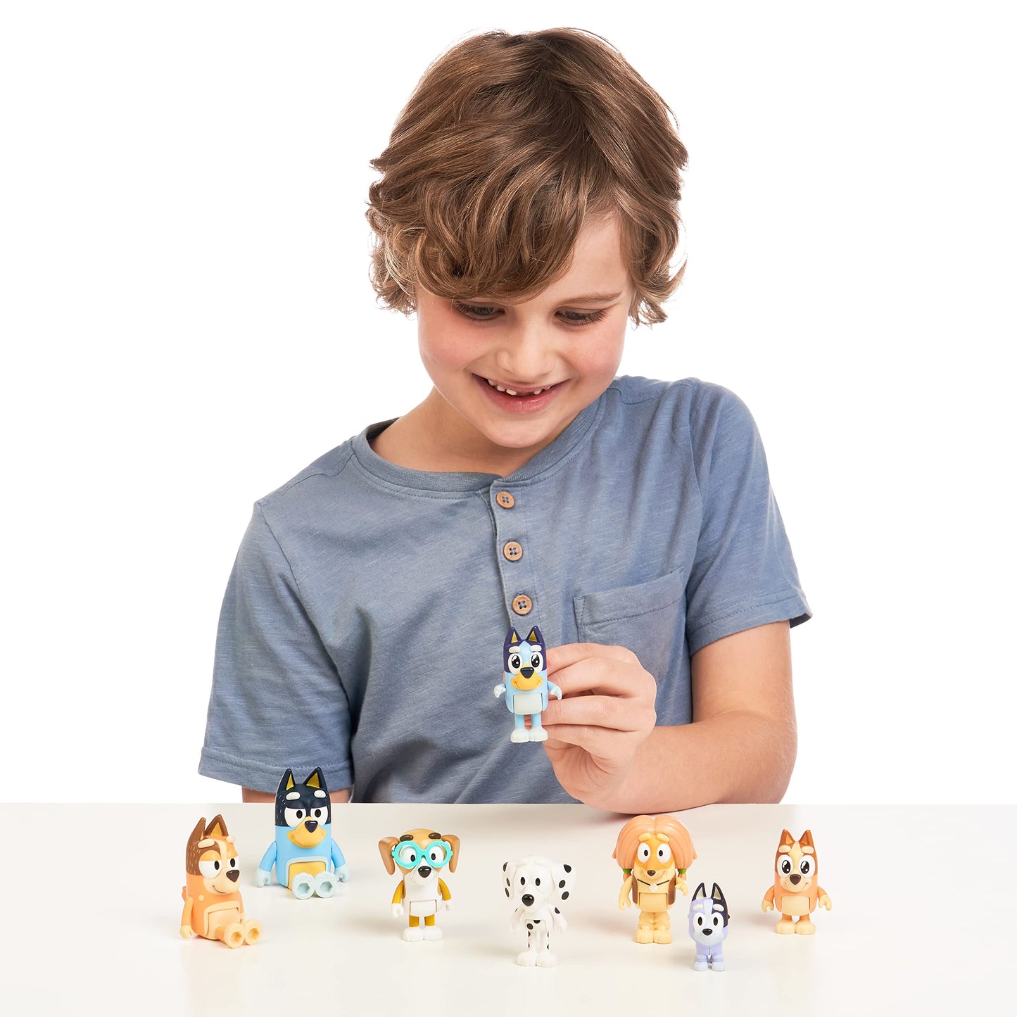 Bluey Bluey's 8-Figure Pack Family and Friends: 2.5–3 inch tall figures with movable joints, 8-pack, official collectible