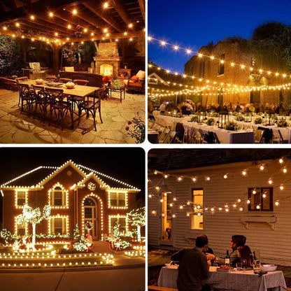 SUNSGNE G40 LED replacement bulbs 25 pack, Clear Globe Glass light bulbs, G40 patio lighting party garden wedding decoration, Fits E12/C7 base, 7 watts, Warm White.