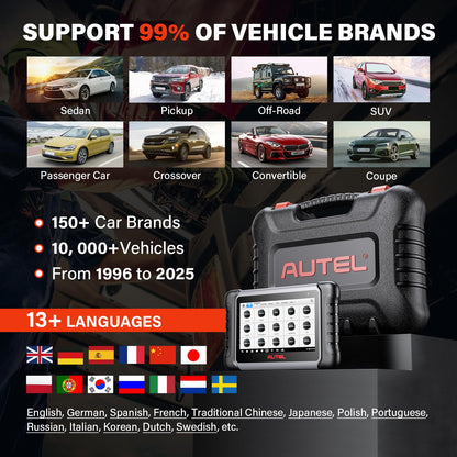 Autel MaxiCOM MK808S-OBD2 Diagnostic Tool, 2024 Bidirectional Tool Updated from MaxiCheck MX808 MK808, 28+ Services, Active Test, All System Diagnostics, Injector Coding/EPB/BMS/SAS/TPMS/AutoVIN/ABS