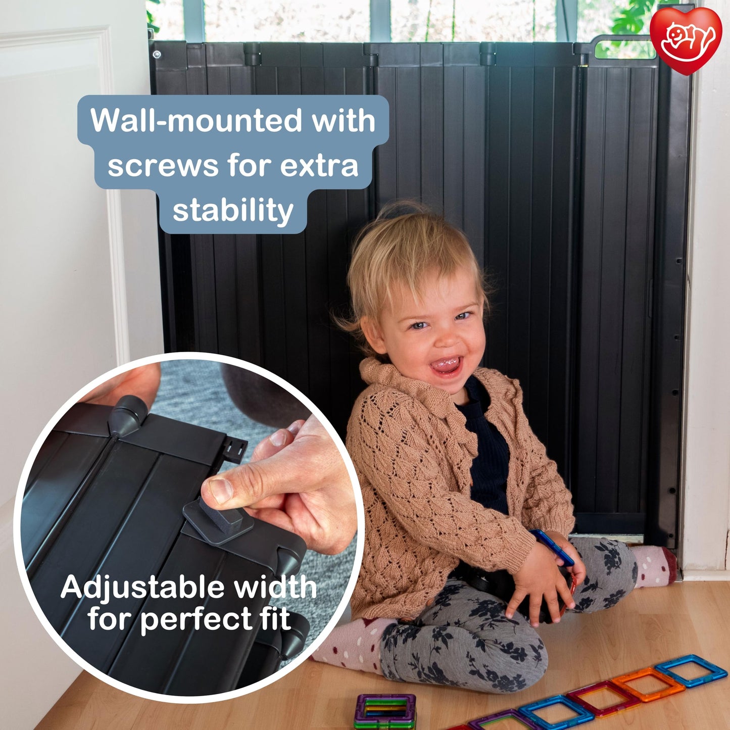 BabyDan Guard Me, Auto Retractable Stair Gate, fits openings between 55-89 cm, White, Made in Denmark - Baby gate/safety gate (pet gate/dog gate)