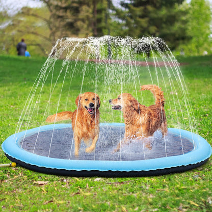 Tosekry Water Toys Kids Outdoor Games, 170CM Water Sprinkler Kids Splash Pad, Garden Toy Kids Sprinkler and Dog Pool with Anti-Slip Function (blue-170cm)