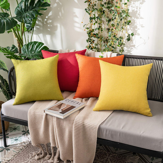 MIULEE 2-pack Waterproof Pillow Cover Outdoor Throw Pillow Modern Decorative Cushion Covers Decorative Pillow Case Decor for Garden Sofa Living Room Bed 45x45 cm Orange
