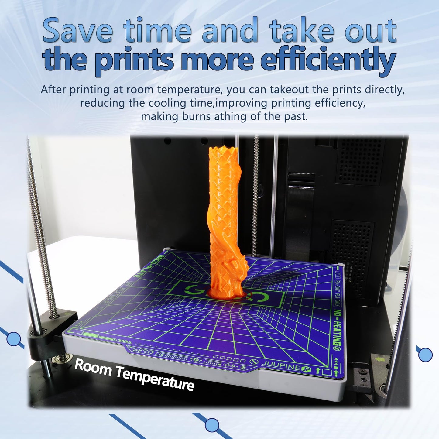 JUUPINE 235 x 235mm Print Bed Textured PEI PLA plate Platform GECO plate for Flashforge AD5M/AD5M Pro/AD5X/Elegoo Neptune 4 Pro/Ender 3 Pro Series 3D Printer HeatBed