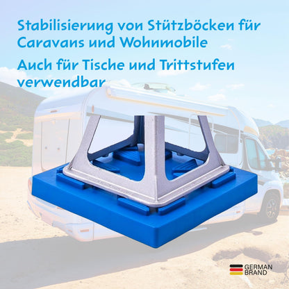 cartrend Caravan stackable base plates, pad plates, support plates, for camping support blocks and crank support, 4 pieces