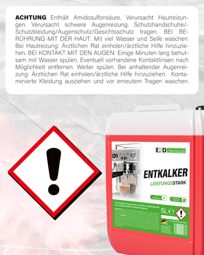 Universal descaler in a 5 liter canister for coffee machines and fully automatic machines | universally applicable for powerful device cleaning | for 40 applications (5 liters)