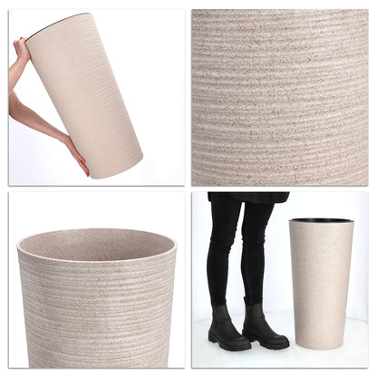 KADAX Plant Pot with Inner Pot Cream Ø 30 cm, Height 57.5 cm - Modern plant pot with insert, made of durable plastic for indoor and outdoor use, ideal for living room, balcony, office.