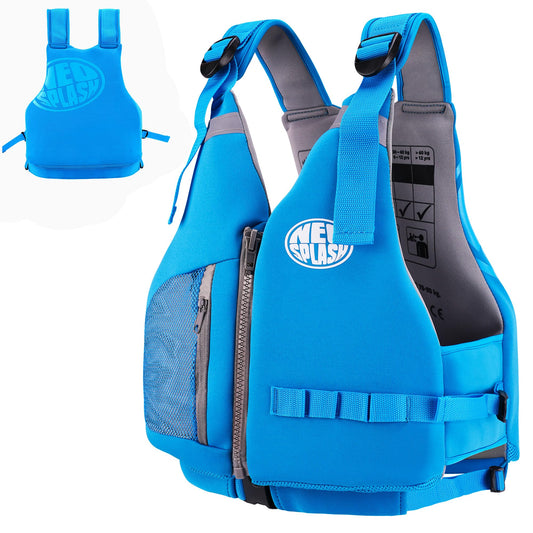 Adult swim vest, buoyancy aid, foam vest ideal for water sports, kayaking, boating, snorkeling (Blue, S)