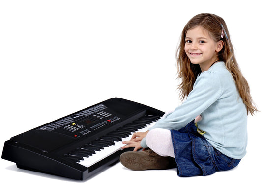 Funkey Super Kit 61 Key Keyboard Set - Beginner keyboard with 100 sounds & rhythms - Includes stand, bench, and headphones - Black