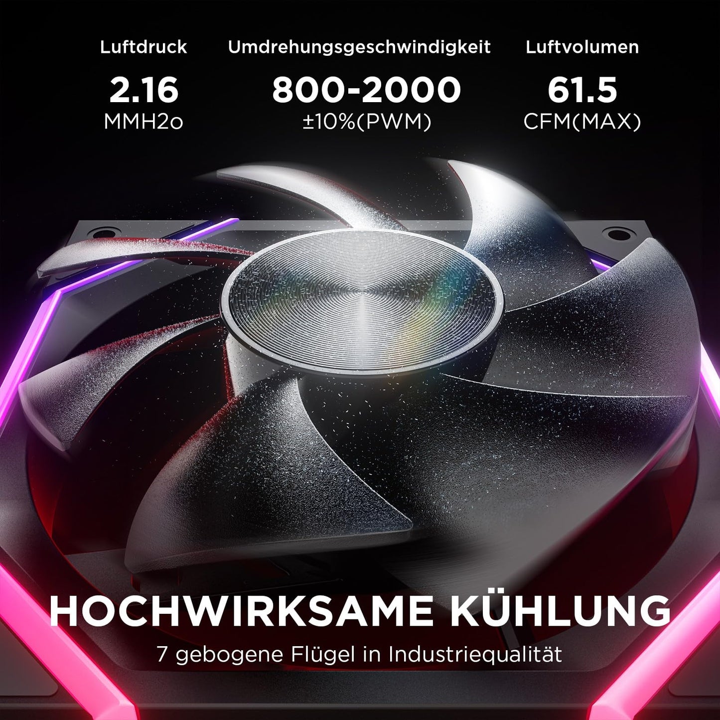 AsiaHorse RGB PC Fans 120MM Case Fans [3 Pack] [HDB] 61.5 CFM/2000 RPM/2.16 MMH2O ARGB Fans 5V3PIN ARGB and 12V4PIN PWM Fans, 50,000 Hours Lifespan Nyota-A12-Black