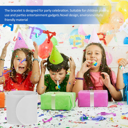 TOYANDONA 100pcs Slap Bracelets Painting for Girls Creative White Party Bracelets for Birthday Parties and Craft Activities