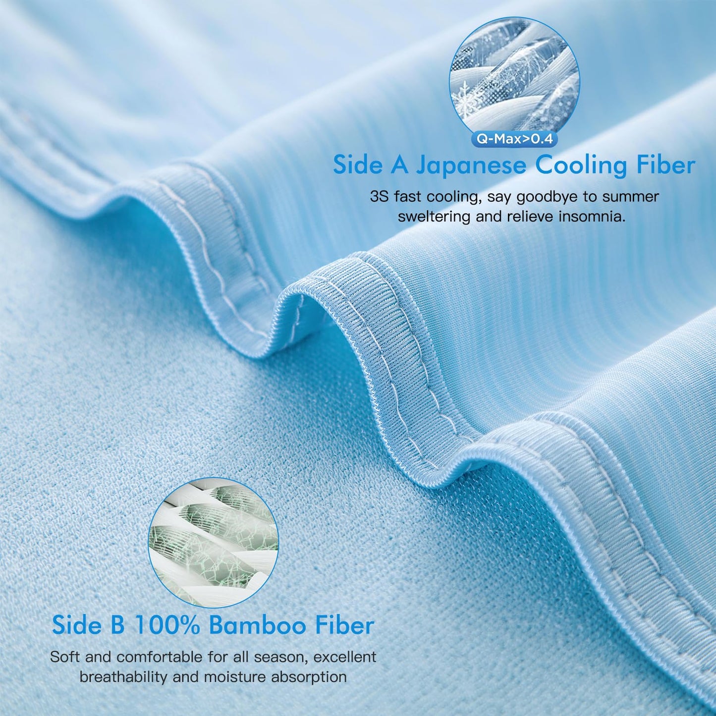 Avoalre Cooling Blanket 150x200cm - lightweight summer blanket with Arc-Chill 3.0, Q-Max＞0.5 Cooling blanket for sleeping, 2 in 1 double-sided Self-cooling blanket for people