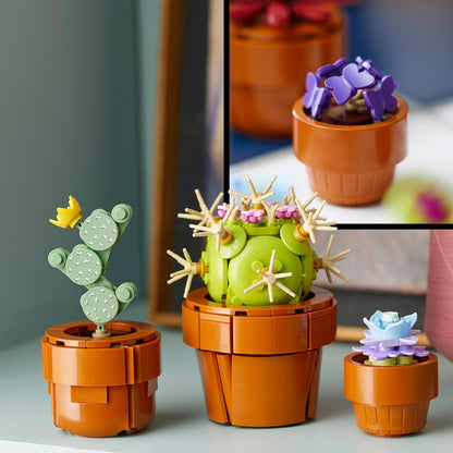 LEGO 10329 Icons Mini Plants, 9 artificial flowers for building, Botanical Collection set for adults with buildable terracotta pot, home decor, gift for women and men.