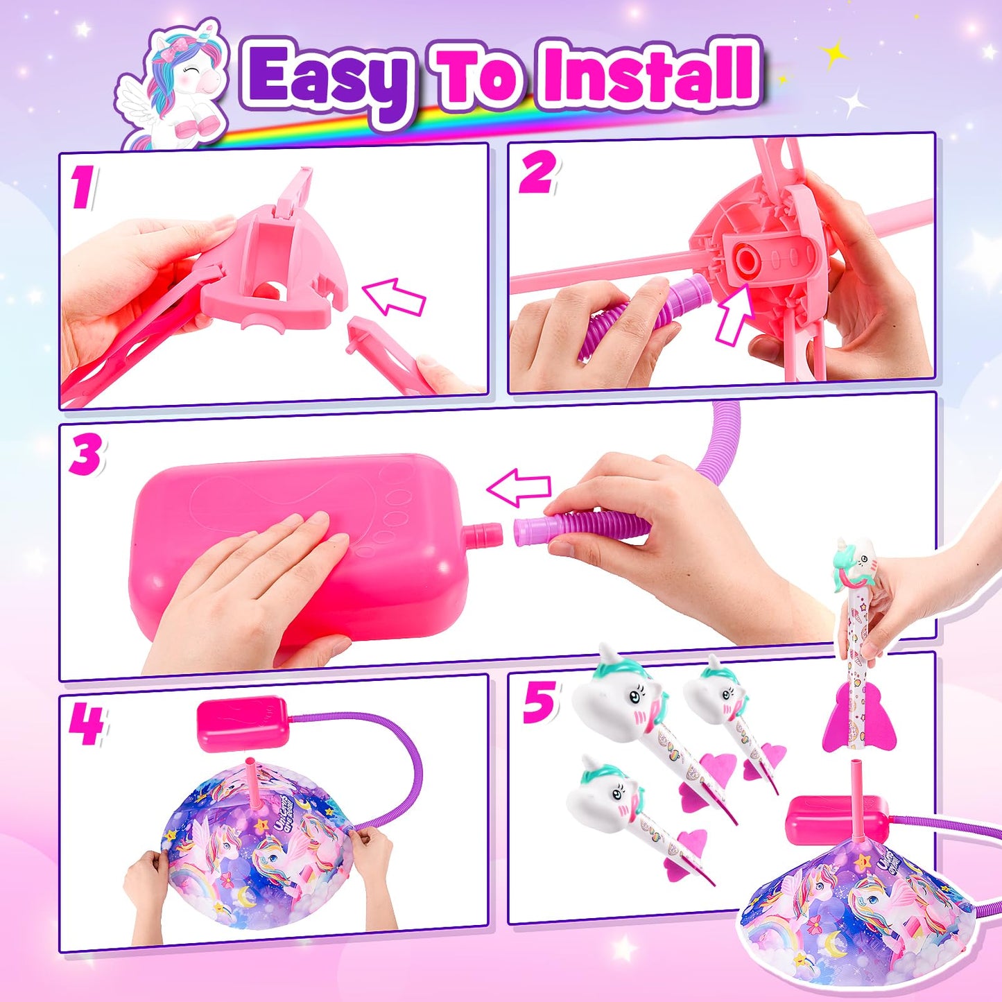 DejaNard toys for girls aged 3-9 years old. Rocket toys for kids ages 3-8, unicorn gifts for girls, outdoor toys, and Easter gifts.
