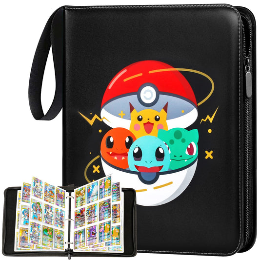 Card collection album, 900 cards capacity with 9 pockets on 50 pages. High-quality waterproof PU leather. Great gift for kids.