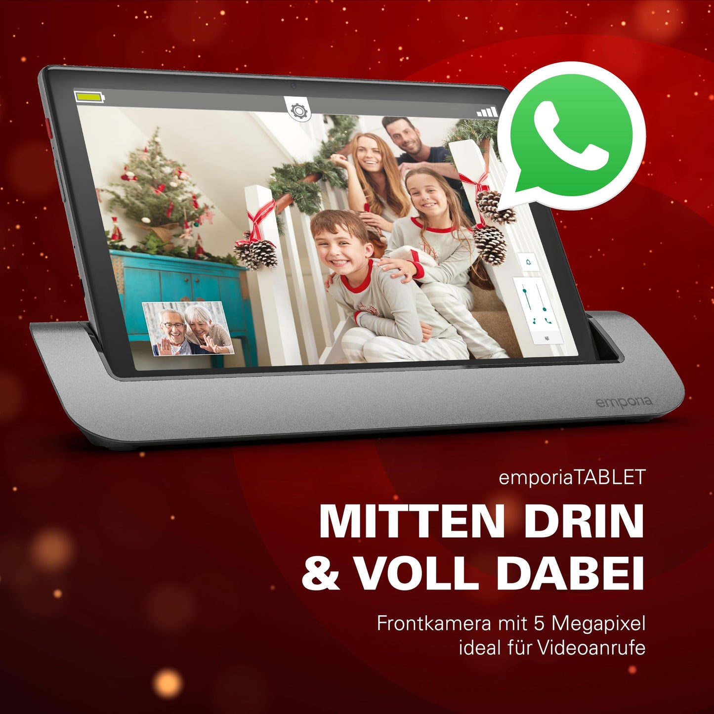 emporiaTABLET | Seniorentablet 4G Volte | Tablet PC with SIM card | 10.1-inch display | Android 11 | 13 MP camera | Black