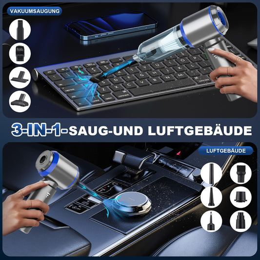 Handheld Cordless Vacuum, 3-in-1 Handheld Vacuum, 25000PA Strong Car Vacuum, 3-Speed 220000 RPM Handheld Vacuum, Cordless Mini Vacuum for Car, Kitchen, PC, Sofa, Office, Home & Pet Hair Cleaning.