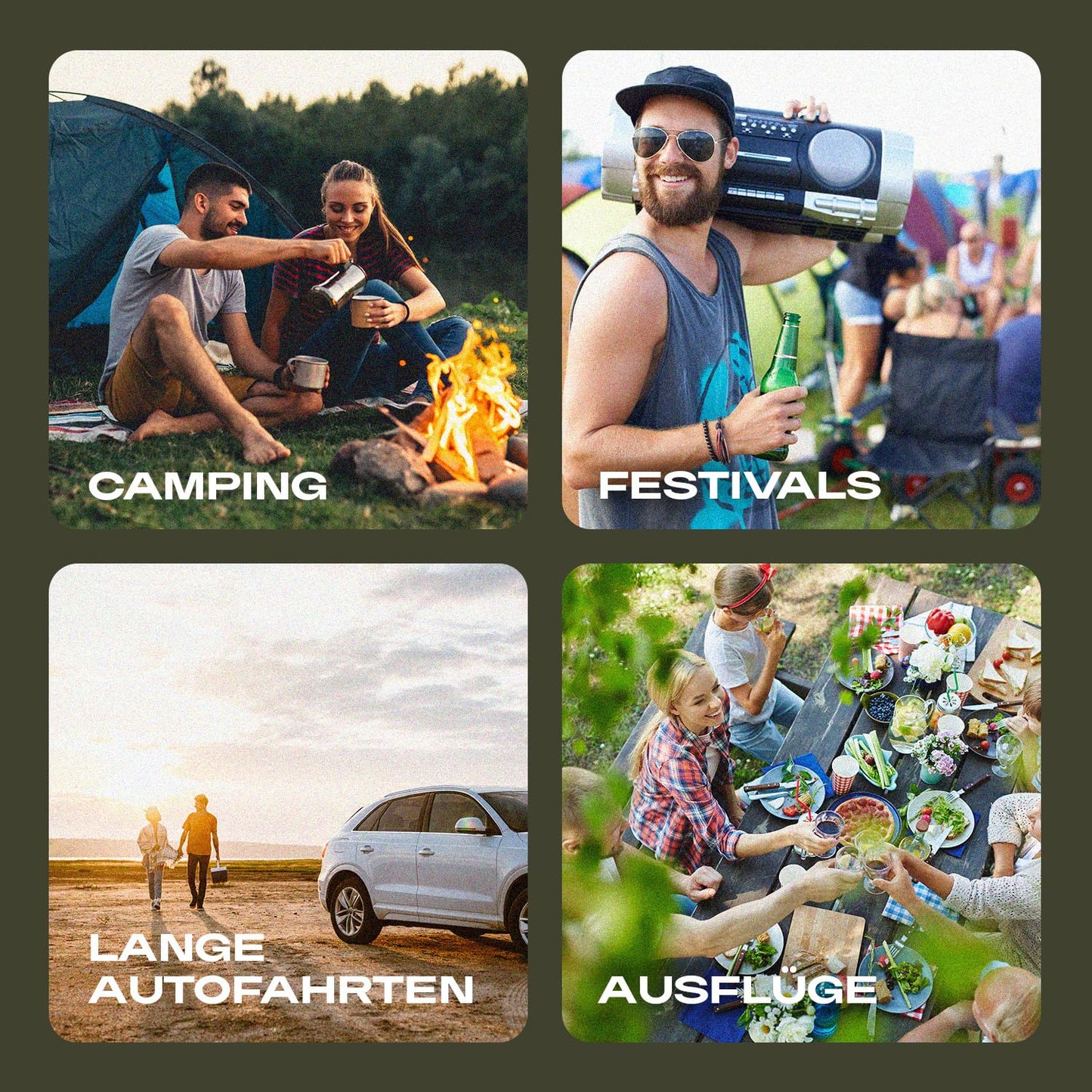 PLUG IN FESTIVALS electric cool box - 2 compartments compressor cool box 12v 230v - up to -20 degrees & app control - freezer box for car & camping - DUAL Ice Cube electric (38 liters)