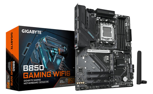 GIGABYTE B850 Gaming WIFI6 Motherboard - Supports AMD Ryzen 9000 Series CPUs, 6+2+2 digital VRM, up to 8200MHz DDR5 (OC), 1xPCIe 5.0 + 2xPCIe 4.0 M.2, GbE LAN, WiFi 6, USB 3.2 Gen 2.