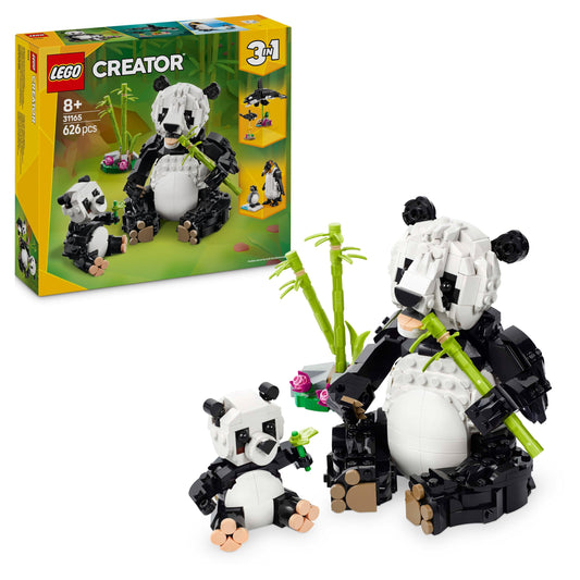 LEGO Creator 3in1 Wild Animals: Panda Family - animal figures transformable into penguins or killer whales - building toy - creative birthday gift for girls and boys aged 8 and up - 31165