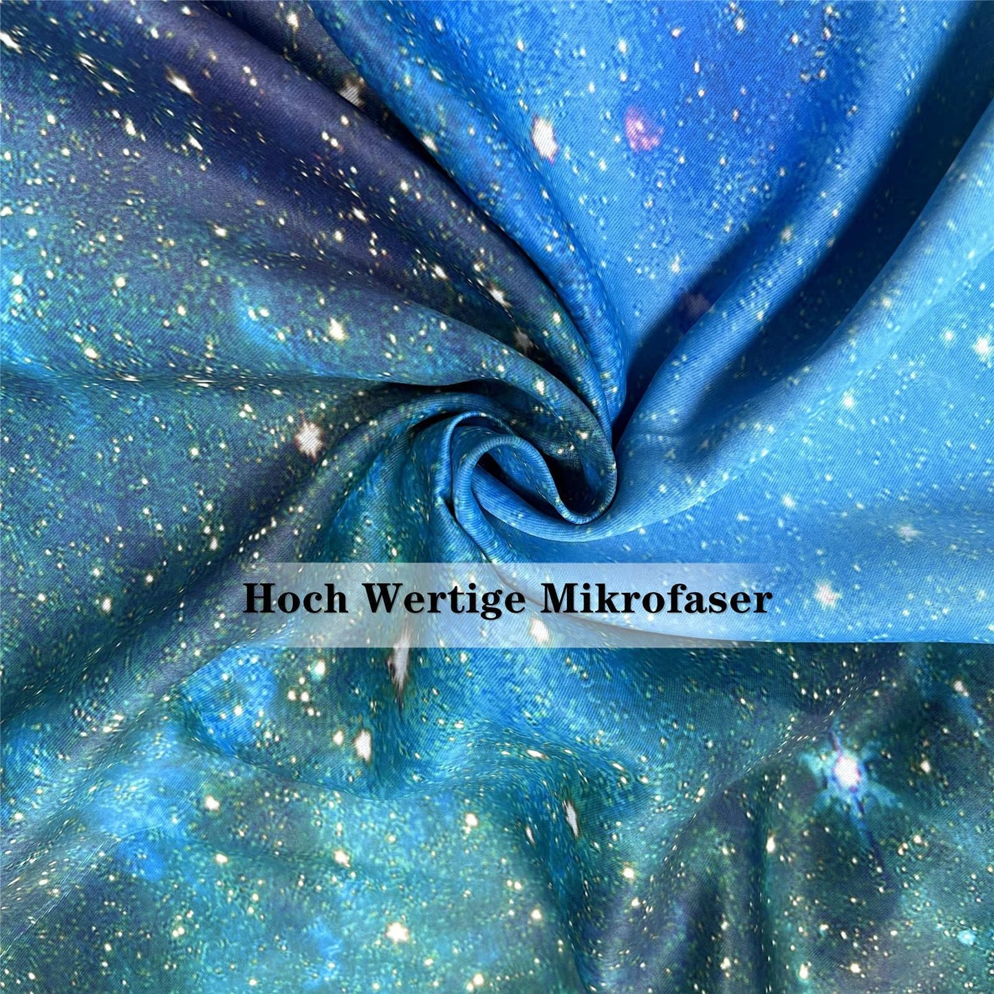 YUANZU Galaxy Curtains Kids Star Nebula Planet Eyelet Curtains with Blackout Thermal Curtains Cold Protection Blackout Curtain Children's Room Bedroom Darkening Window, 2 pieces, H 114 x W 132 cm