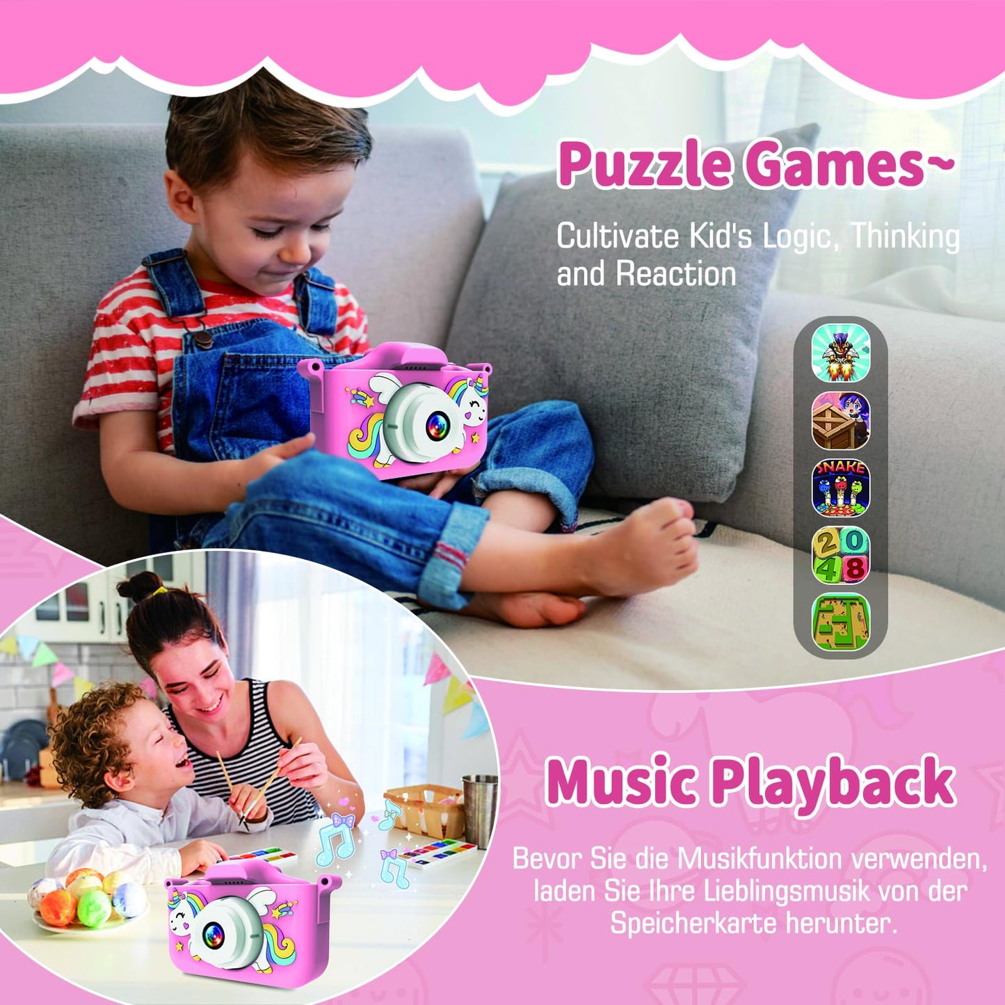 MYSTILUCK Kids Camera, 1080P HD Digital Camera for Kids with 2.0" Screen & 32GB Card, Camera Toy for Boys & Girls, Children 3-12 Years Christmas & Birthday.